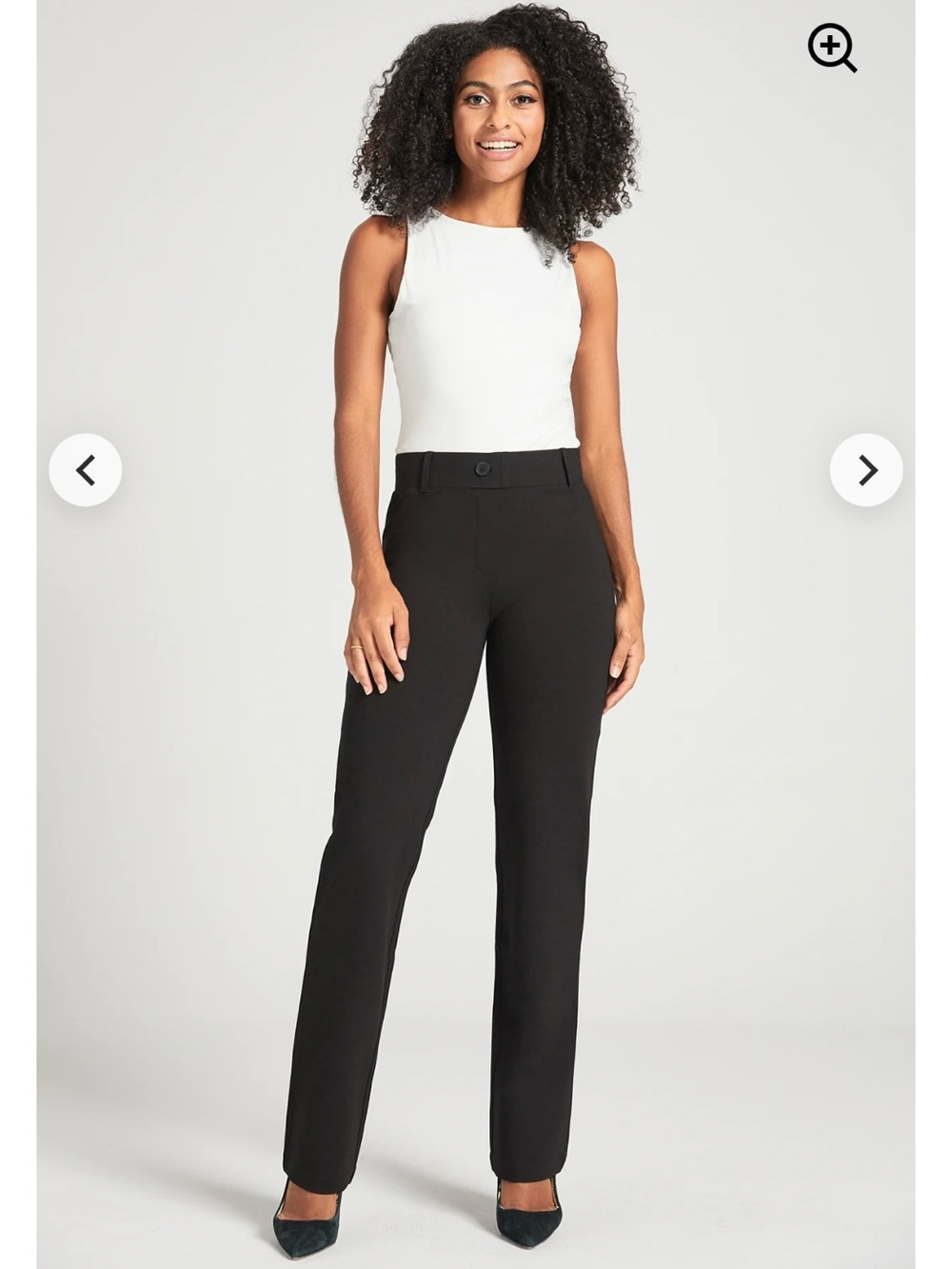 Betabrand Straight Leg Classic Dress Pant Yoga Pants (Black) XL